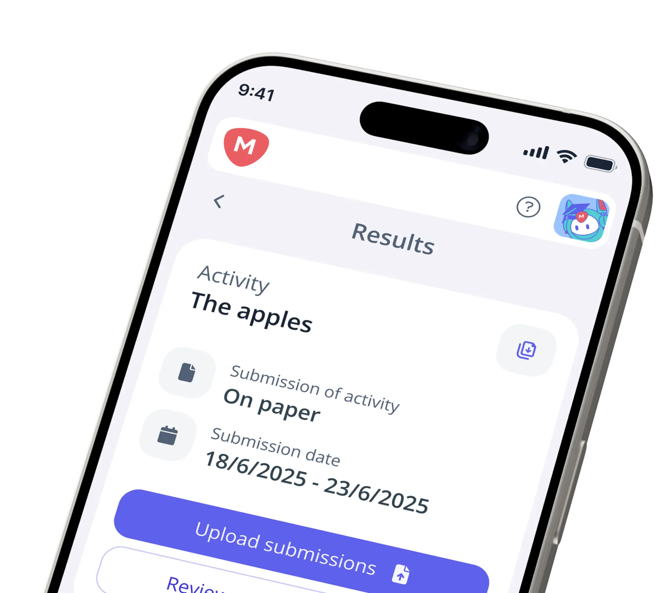 Mockup of Mathew application